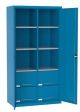Werkstattschrank aus Metall, 6 Einlegeböden, 4 Schubladen SL 110.21