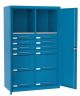 Werkstattschrank aus Metall, 2 Fachböden, 12 Schubladen, SL-Tür 165.15
