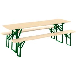 BS Picknick-Set mit Tisch und zwei Bänken, 220 cm lang