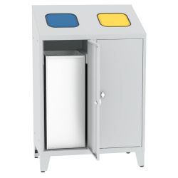 Metallbehälter zur Mülltrennung MPO 02K mit Behältern