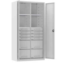 Werkstattsschrank aus Metall, 4 Einlegeböden, 12 Schubladen SL 163.18