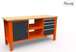 Werktisch SWT 17/10 4 Schubladen mit Schlüsselschloss Werkzeuge