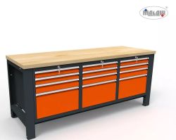 Werktisch ST20/03, 12 Werkzeugschubladen 2000 mm Werktisch ST20/03, 12 Werkzeugschubladen 2000 mm