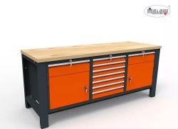 Werktisch ST20/04, 200 cm mit Schlüsselschubladen Werktisch ST20/04, 200 cm mit Schlüsselschubladen