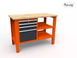 Werktisch SWT 12/09 4 Fächer 1245mm Tragfähigkeit 450kg Werktisch SWT 12/09 4 Fächer 1245mm Tragfähigkeit 450kg