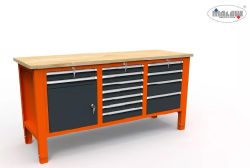 Werktisch SWT 17/08 13 Schubladen 1 Schrank mit Schlüsselschloss