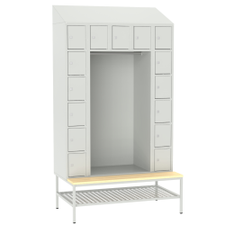 SZOS 15 offener Garderobenschrank mit Fächern und Sitz